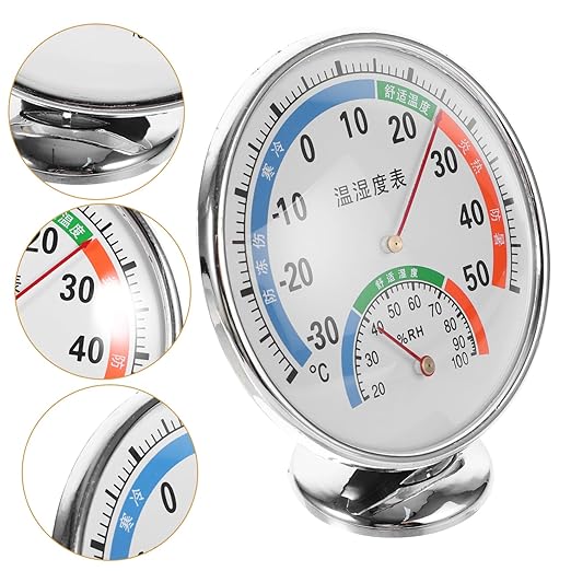 Reptile Temperature and Humidity Gauge Dual Dial Hygrometer for Terrarium Easy Read Color-Coded Display for Bearded Dragons Lizards and Other Reptiles