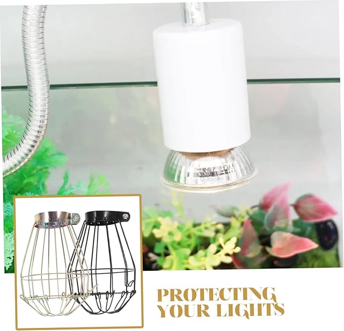 Yardwe 2pcs Reptile Heat Lamp Cover Mesh Shade Scalding for Turtles Snakes Lizards Easy Install for Reptile Tanks and Basking Areas