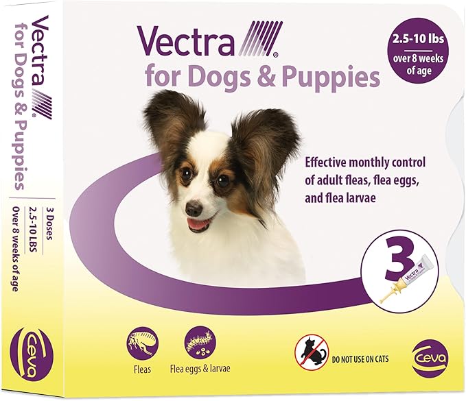Vectra® for Dogs & Puppies Flea Treatment & Prevention for Extra Small Dogs (2.5 – 10 lbs.) 3-Month Supply