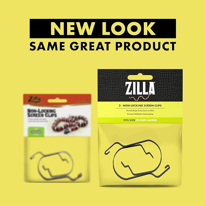 Zilla Reptile Terrarium Fresh Air Screen Non-Locking Clips, 2 Pack, Large
