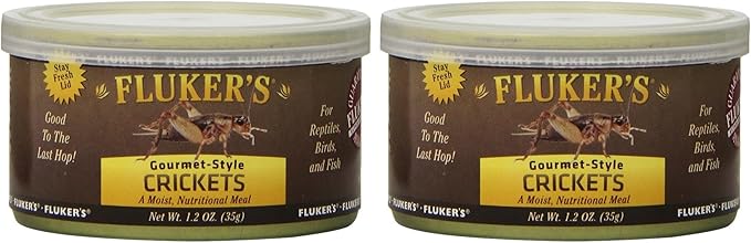 Fluker's Gourmet Canned Food for Reptiles, Fish, Birds and Small Animals, Crickets, 1.2 oz (Pack of 2)