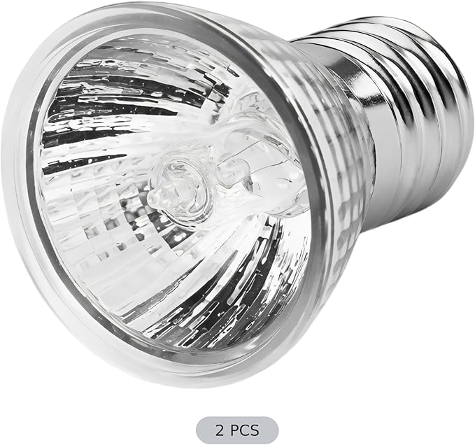 2 Pcs Basking Light Bulb for Turtle, 50W Uva Uvb Bulbs, Reptile Heat Bulb, Calcium Absorption, Pet Heating Suitable for Chicken Coop Brooding and Physical Therapy