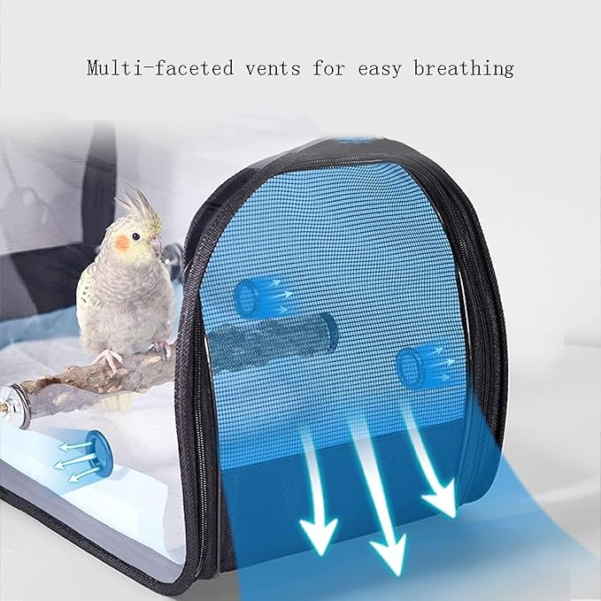 Transparent Parrot Travel Cage, Lightweight & Breathable Bird Carrier for Pets, Portable Travel Cage 14.6×8.3×8.3in