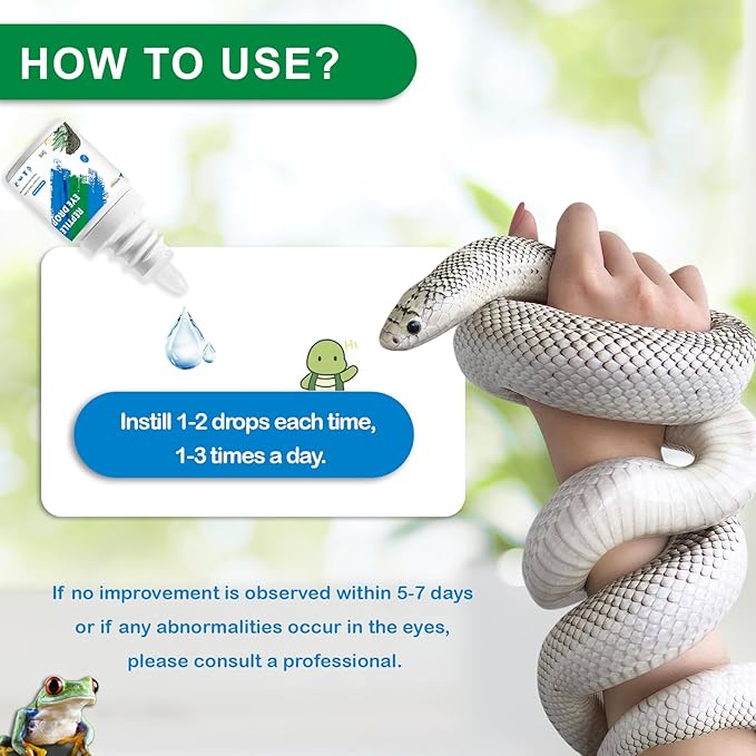 Reptile Eye Drops | Gentle Eye Cleanser for Bearded Dragons, Turtles, Snakes & Lizards | Non-Irritating Daily Eye Care Solution for Reptiles & Amphibians,5 ml