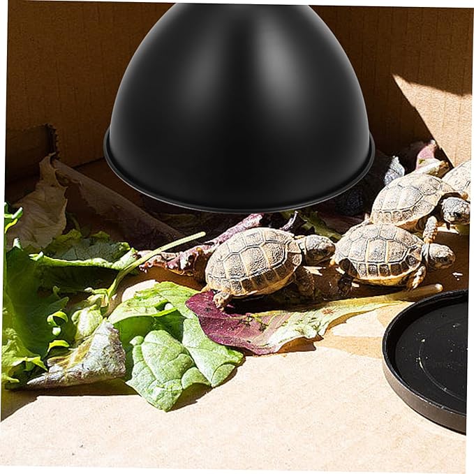 Cabilock 4pcs Reptile Heat Lamp Shade Reflector for Terrarium Insulated Design Easy to Install Compatible Various Reptile Tanks Thick Reflective Dome