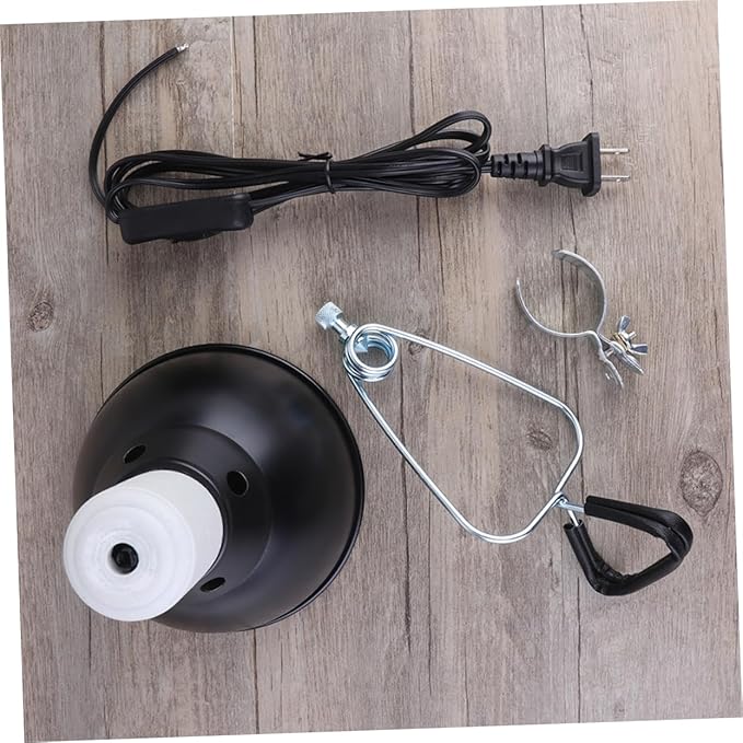 110V Reptile Lamp Fixture with Dome Cover Heat Dissipation Shade for Safe Pet Heating Compatible for Various Reptile Habitats and Heat Bulbs