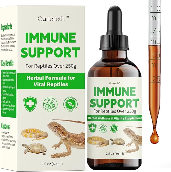Herbal Supplement for Reptiles – Immune, Respiratory, Appetite & Digestion Support – For Bearded Dragon, Ball Python, Iguana & Tortoise – Alcohol-Free Liquid Drops with Black Seed Oil – 2 fl oz