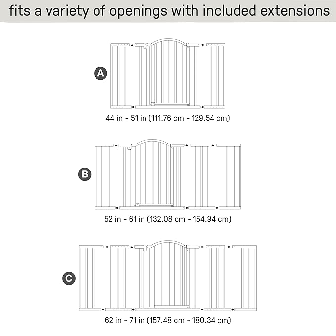 Ingenuity Decorative Extra Wide Baby Gate & Dog Gate, 44"-72" Wide, 36" Tall, Hardware Mounted, Install in Hallways, Bottom of Stairs, or Large Openings - Bronze