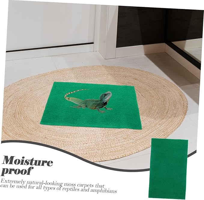 Totority 2pcs Reptile Hideout Mats Absorbent Bedding for Tortoises Snakes and Other Reptiles Natural Environment Simulating