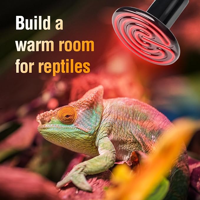 Leoterra 150W Ceramic Heat Bulb No-Light Heater for Large Reptile Terrariums - Professional Grade Ceramic Heat Emitter for Iguanas & Monitors 75+ Gallons (2-Pack)