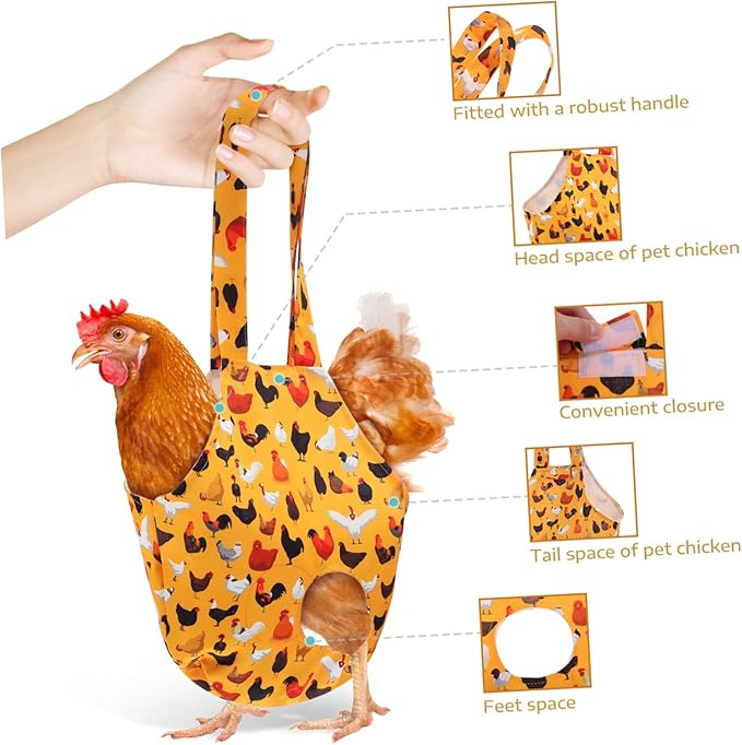 2pcs Pet Chicken Holder Bags Stylish Sling Carrier for Comfortable Travel Convenient Chicken Accessories for Outdoor Use Designed for Hens and