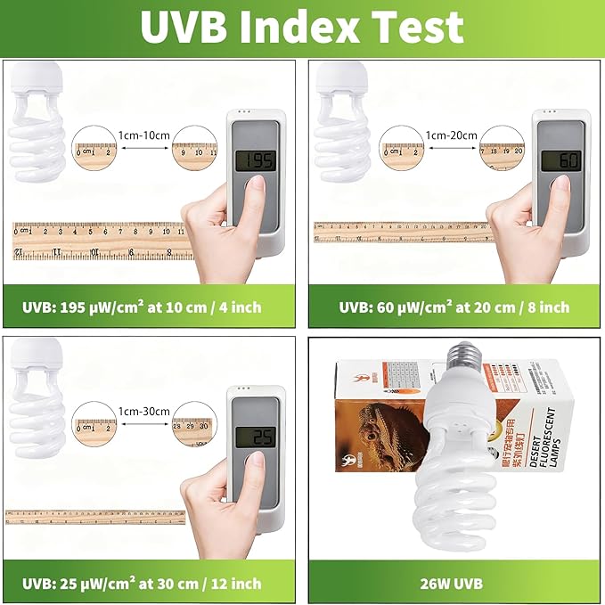 5 Pcs Uvb Reptile Light 10.0 26 W Compact Fluorescent Simulation Color Uvb Bulb for Turtle Bearded Dragon Lizard Gecko Desert Tropical Sub Tropical Reptiles