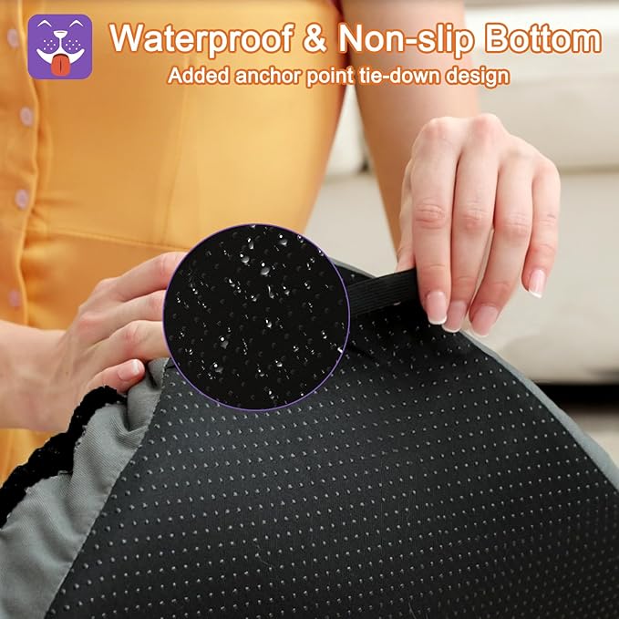 POCBLUE XL Dog Beds, Large Pet Bed for Crate, Washable Plush Dog Mat for Cages, Non-Slip Crate Pad for Outdoor/Indoor/Car Use, Comfy & Soft Kennel Pad for Dogs Up to 90 lbs, 41"x27", Black