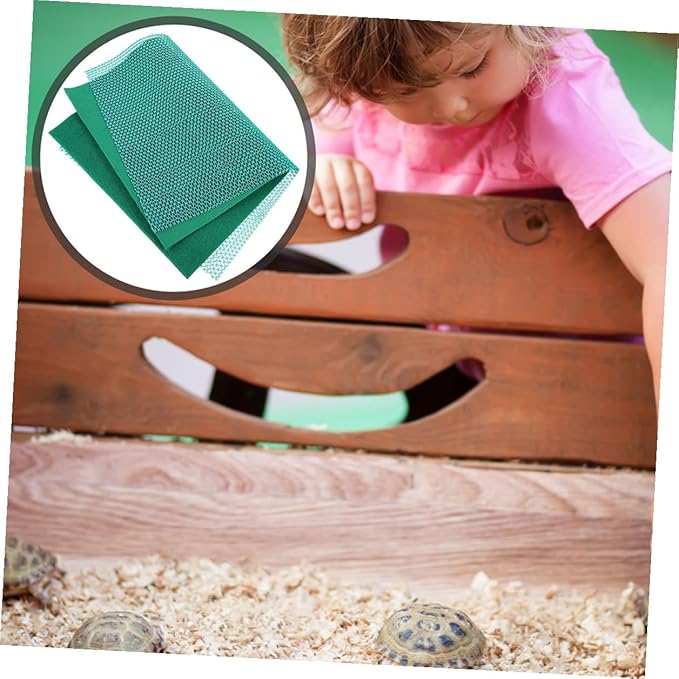 Reptile Terrarium Mat Liner Green Turtle Cage Carpet for Tortoise Bedding Reusable Non-Toxic Substrate Lizard Habitat Accessory for Cleaner Pet Enclosure