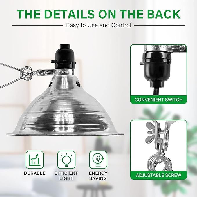 Simple Deluxe 2-Pack Clamp Lamp Light with 8.5 Inch Aluminum Reflector up to 150 Watt E26 (no Bulb Included), Silver and Black