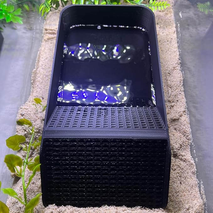 Chatelet Hermit Crab, Lizard, Turtle, Amphibian XL Watering Pool | Platform Pool Accessory with Access Ramp for Pet Habitats | 9.75" x 5" | Made in USA (X-Large) (Salt Only, Black)