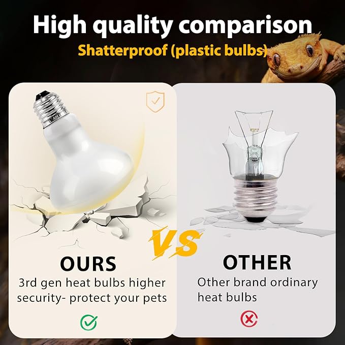 Reptile Heat Lamp, heat lamp bulbs , basking bulb 100w , basking light for bearded dragon, UVA UVB reptile light bulb for Bearded Dragon, Turtles, Tortoise, Lizard, Snake, Chameleon, Chicken 2 Pack