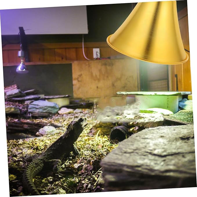 POPETPOP Deep Reptile Lamp Insulation Shade Protective Heating Lampshade for Reptile Tank Easy Installation Sturdy Design Maintains Stable Temperature and Prevents Burns