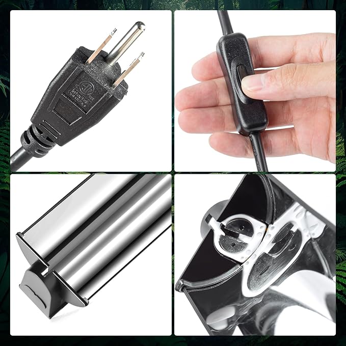 Switchable UVB Light for Reptiles, 24W T5 UVB Light Combo Kit for Tropical 5.0 & Desert 10.0, 22.6" Terrarium Hood Lamp Fixture with UVB 10.0 Bulb for Bearded Dragon Gecko Snake Lizard Turtle