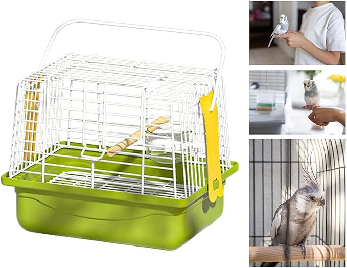 Bird Travel Carrier Cage Cage Carrier Carry Transport Parrot Parakeet Carrier with Stand for Shopping Cockatiel Parakeets, Set of 3