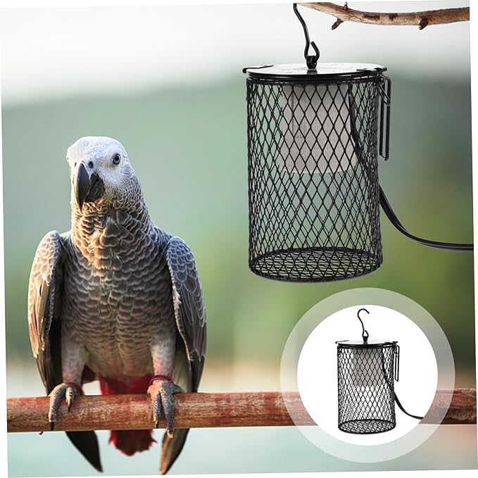 Strong Heat Dissipation Reptile Heating Pad Cover Pet Heating Light Shade Parrot Heater Guard Cage Lamp Cover for Bearded Dragon Plug