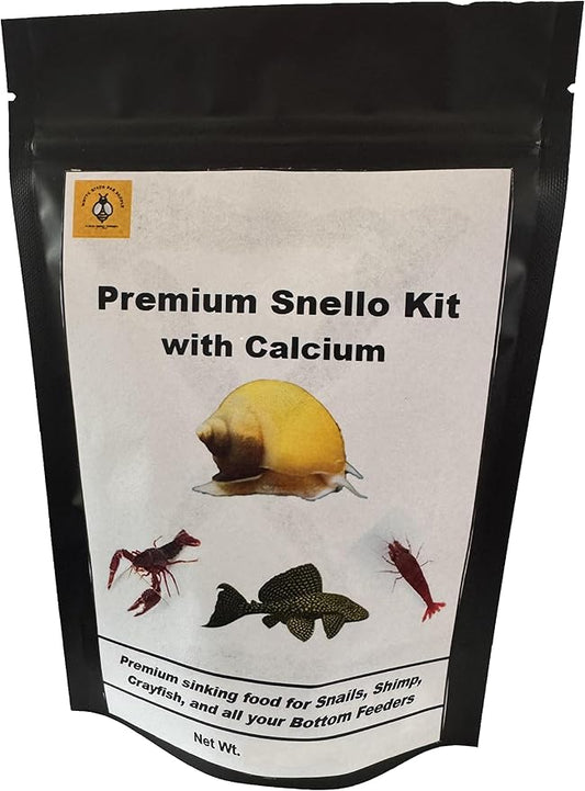 Premium Snail Food Kit with Calcium - Heat Sealed for Freshness Snail,Shrimp & Crayfish Food (4 oz) w/Snello Flavor
