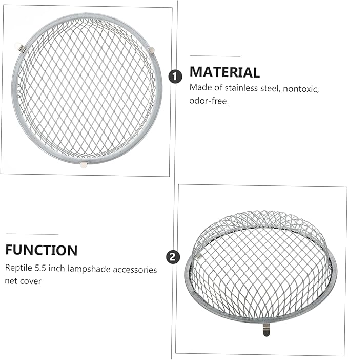 Angoily 2pcs Scalding Lamp Mesh Cover for Reptiles Lampshade Protector Prevent Burns from Heat Sources Essential for Lizard Snake and Pet Safety