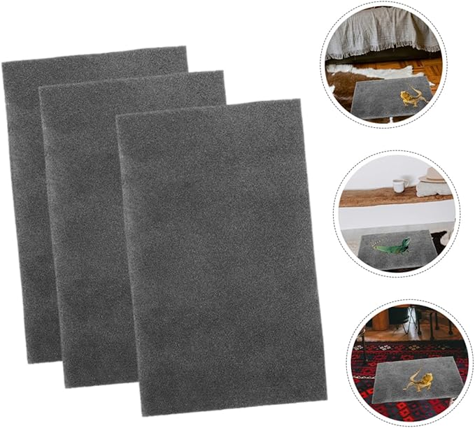 LIOOBO 3PCS Reptile Mat for Tortoise Lizard and Gecko Moisture Absorbing Terrarium Carpet Substrate Liner Non-Adhesive Reptile Bedding for Tanks and Habitats