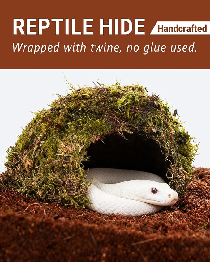 Reptile Hides and Caves – Leopard Gecko Tank Accessories, Natural Dome Reptile Cave & Shelter, Gecko Tank Accessories & Hermit Crab Shelter, Hamster Cage Accessories