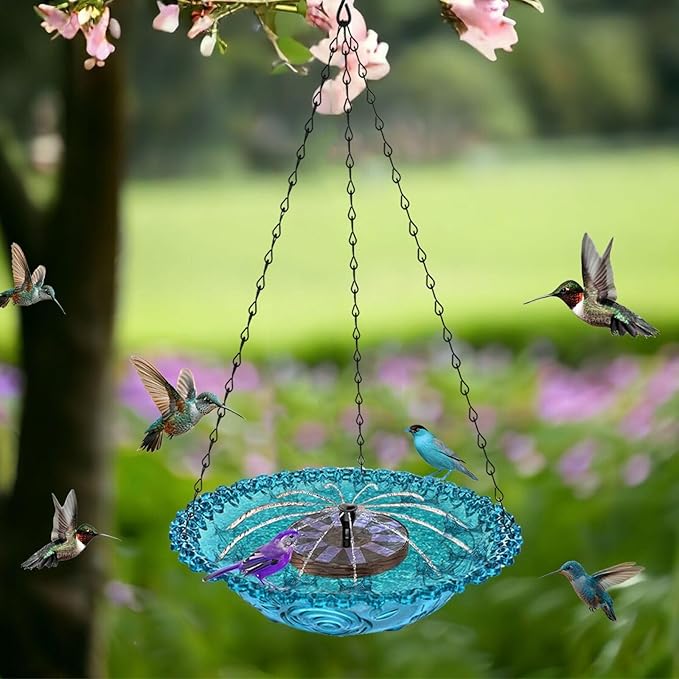 Large Capacity Outdoor Hanging Bird Feeder Water Fountain Attracts Wildlife ABS Construction Garden Decors Outdoor Bird Feeder for Wild Birds and Squirrels