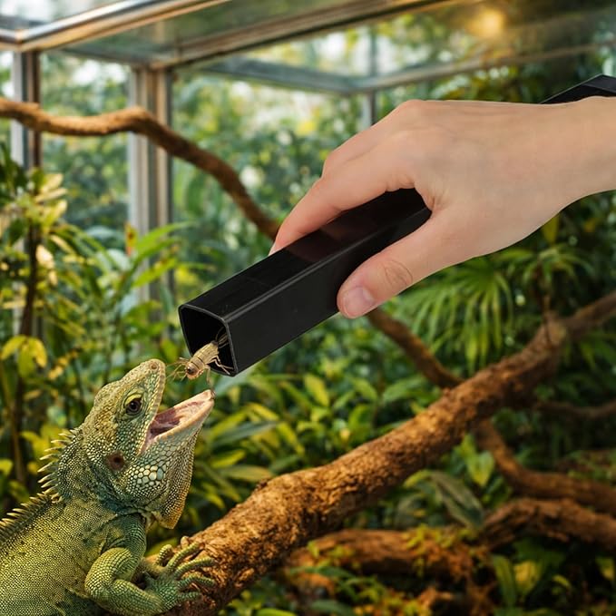 Mifoci Large Cricket Keeper Equipped with Water and Food Feeding Dish, High Transparency Cricket Pen with Dispenser Tubes, Insect Keeper for Gecko Snake Lizards Reptiles