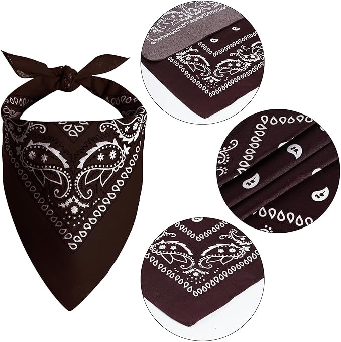 choyaxo Dog Cowboy Hat Dog Cowboy Costume for Small Pet Dogs Cat Cowboy Hat with Bandana Scarf Set Party Accessories (Brown, Large)