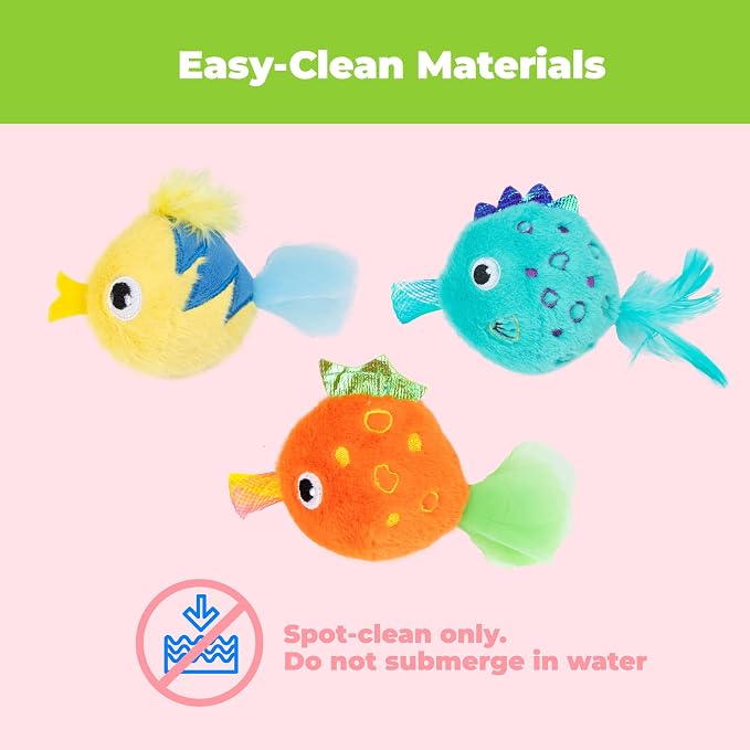 Best Pet Supplies Catify Interactive Cat Toy with Catnip - Fluffy Fish Set - Image 4