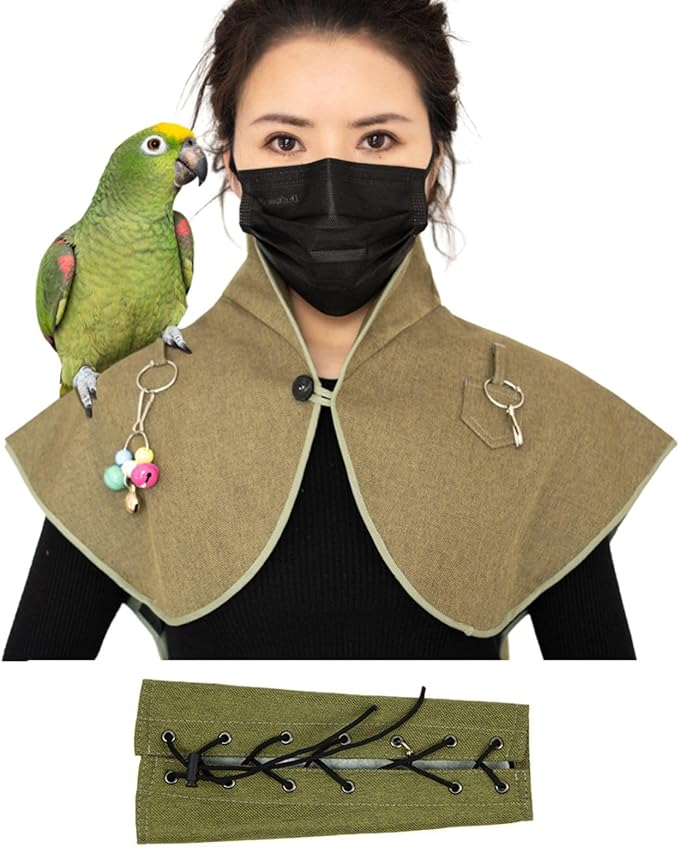 Pet Bird Upgraded Shoulder, Neck Poop Protector and Protective Anti-Scratch Arm Guard Set, Anti-Bite Shoulder Pad Diaper Shawl for Parrot Macaw African Budgies Parakeet Agapornis Fischeri Cockatiel