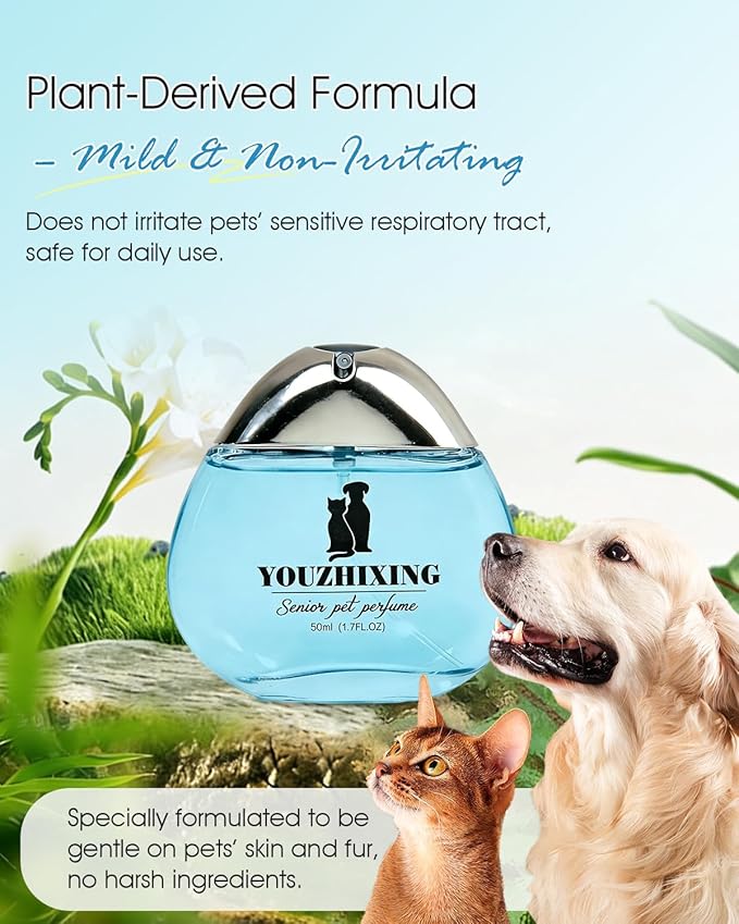 Professional Dog Perfume & Pet Cologne - Jasmine Green Tea - Safe if Licked, Long Lasting Water-Based Deodorizer for Dogs & Cats - 1.7oz Glass Bottle with Gift Box