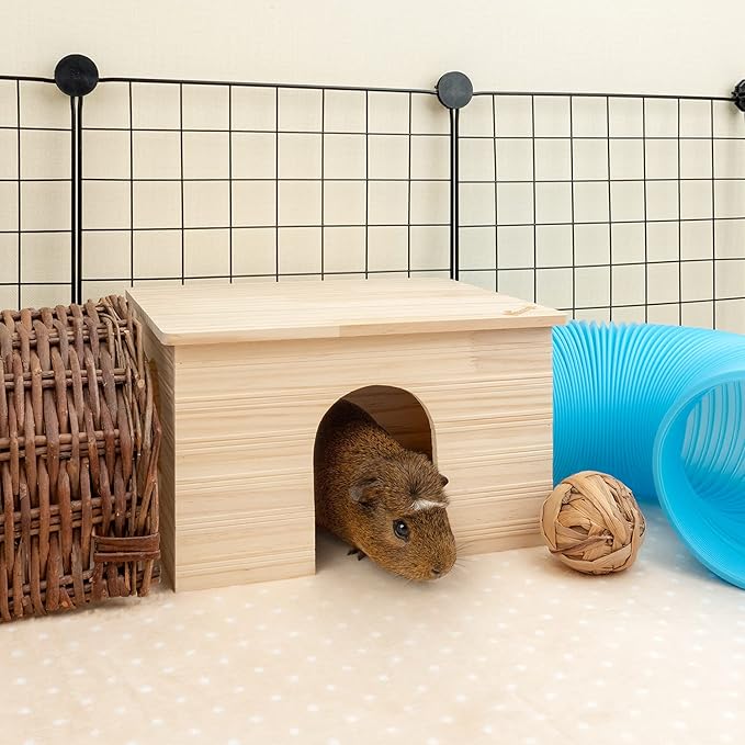 Niteangel Wood House with Window, Chinchilla and Guinea Pigs Hut Hideout