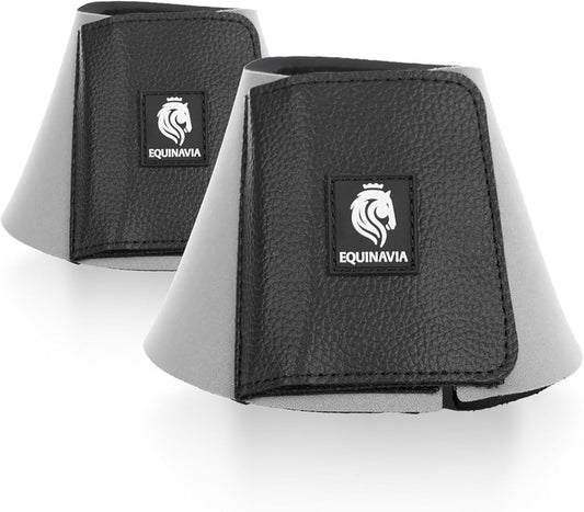 Equinavia Toki Bell Boots for Horses | Neoprene Overreach Boots - Steel Grey - L