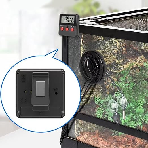 Mini Temperature and Humidity Meter Digital Hygrometer with 2 Probes Monitor for Incubator Reptile Tank Aquarium ABS Compact Design
