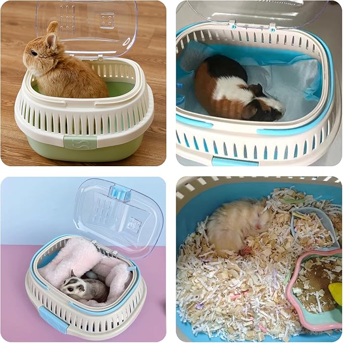 Hamster Carrier Guinea Pig Carrier 13 X 11 X 8 in Portable Hamster Travel Cage with Ventilation Holes Outdoor Small Pet Carrier for Rat Gerbil Rabbit Hedgehog Squirrel Mouse Bunny