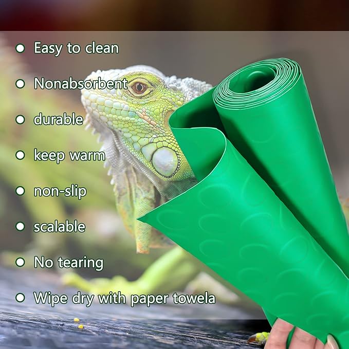 Vodolo Bearded Dragon Tank Accessories, Reptile Terrarium Carpet Soft Thickening Substrate for Snake, Tortoise, Leopard Gecko, Lizard, Iguana, Non-Adhesive Reptile Habitat Bedding