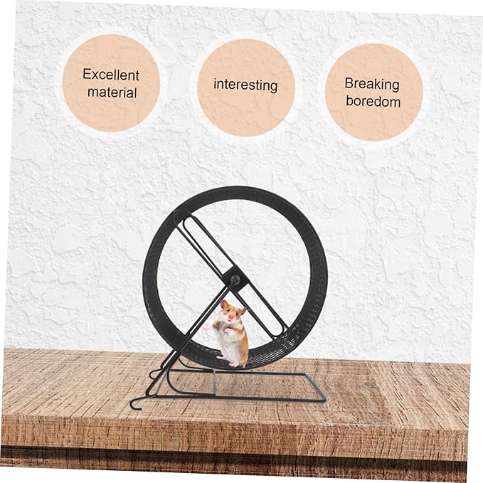 Hamster Running Wheel Ferret Toy Whee-lo Toy Exercise Accessories Iron Hamster Exercise Plaything Exercising Plaything Wheel Black Exercise Wheel Rat Wheel