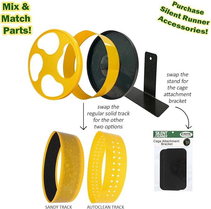 Exotic Nutrition Sandy Track - for Yellow Silent Runner 9" Small - Textured Nail Trimming Track for Pet Exercise Wheel