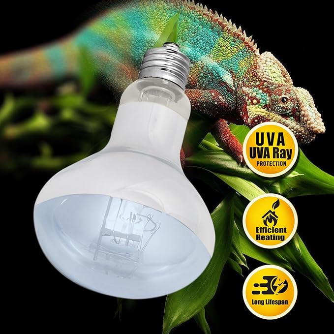 Reptile Heat Lamp Bulbs 100W 2 Pack,Day and Night Infrared Basking Spot Heating Light Combo,UVA Heat Lamp Bulb for Reptile and Amphibians,Bearded Dragon, Lizard, Turtle