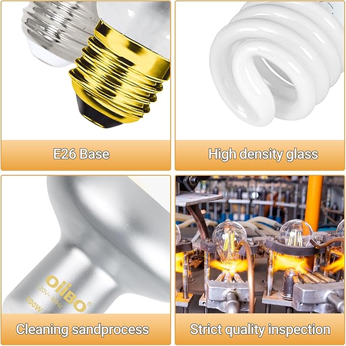 Oiibo 100W Reptile Heat Lamp Blub and 26W 10.0 UVB Reptile Light Combo Pack, Basking Spot Light UVA Heat Lamp Bulb and 26W Energy Saving UVB UVA Light for Reptiles Bearded Dragon,Turtles,Lizard
