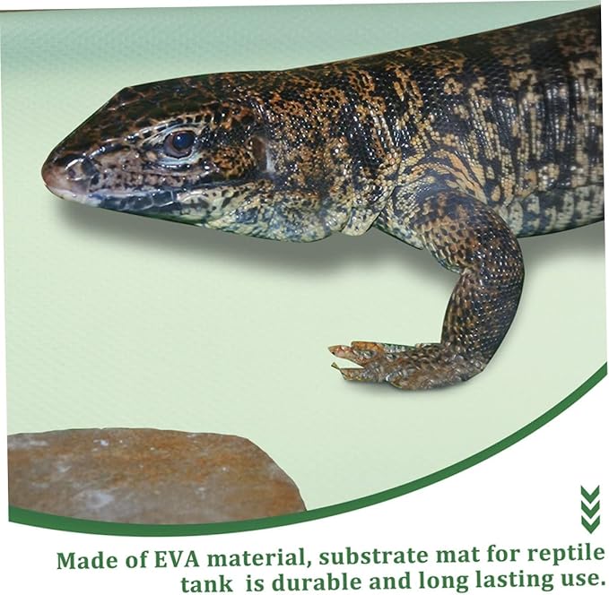 BESPORTBLE Reptile Carpet for Terrarium Soft Eva Substrate Mat for Leopard Gecko Lizard Snake and Turtle Easy Clean Non-Slip Bedding for Reptile Cage Light Green