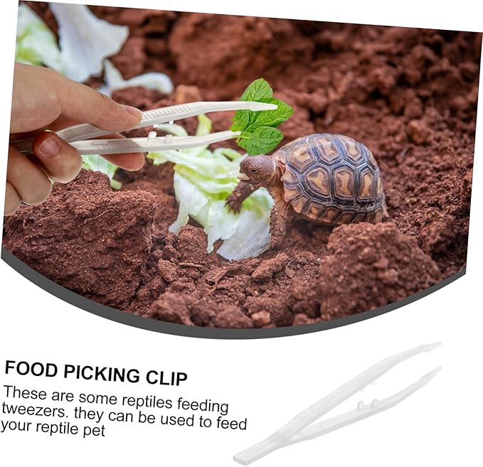 Sosoport 18cm Glow-in-The-Dark Reptile Feeding Tweezers Clips 2PCS Flexible PET Feeding Tool for Turtles Lizards Frogs and Other Reptiles