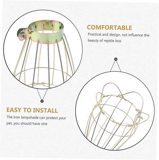 POPETPOP Reptile Tank Heat Lamp Cover Insulation Mesh Shade for Reptile Habitat Lighting Prevent Burns with Efficient Heat Dissipation Easy Installation Compatible with Various Terrariums