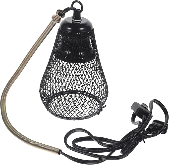 DECHOUS Reptile Heat Lamp Shade Scald Lamp Cover Hook for Safe Heating Design Easy to Install Compatible Reptiles Pet-Friendly Protection Us Plug