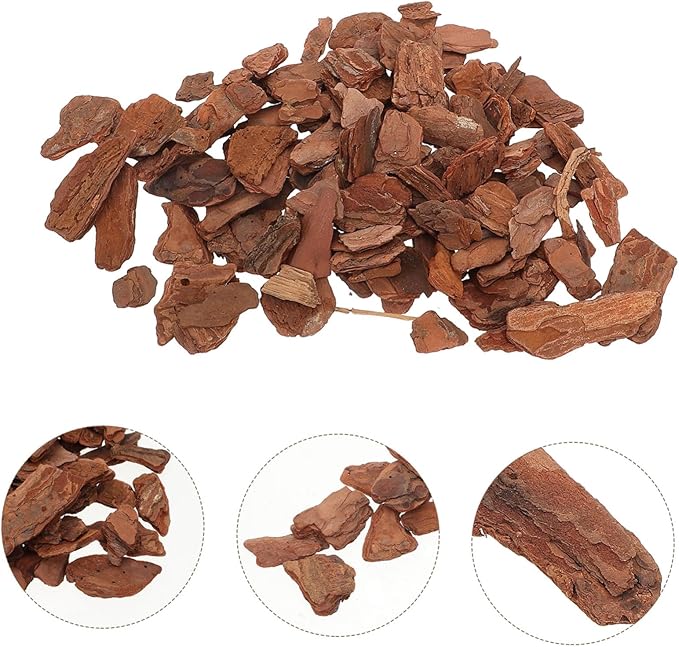Kisangel Reptile Bark Chips for Terrarium Landscaping Natural Pine Bark Bedding for Turtle and Lizard Habitats 1 Bag Decorative Chips for Reptile Tanks