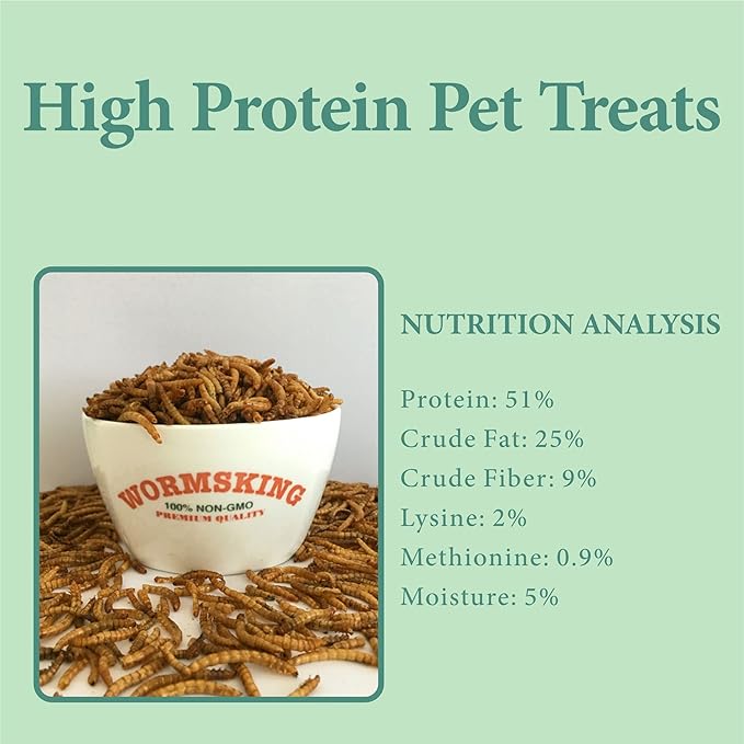 WORMSKING 10LB Dried Mealworms, High Protein Meal Worms for Poultry, Wild Birds, Hedgehogs, Hamsters, Reptiles, Great Chicken Food, Bird Food